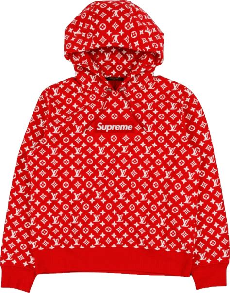 supreme x louis vuitton box logo hooded sweatshirt red|louis vuitton red hooded sweatshirt.